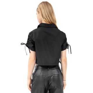 BLUSA PARA MUJER WITH BAGS ON FRONT SHORT SLEEVE FOREVER 21