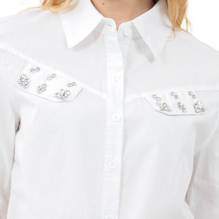 BLUSA PARA MUJER FASHION WITH STONES AND CORD FOREVER 21