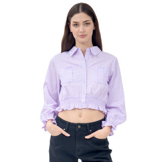 BLUSA PARA MUJER FASHION CROPPED WITH SMOCK FOREVER 21