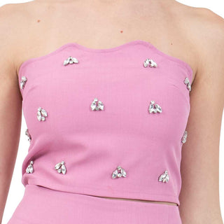 TOP PARA MUJER STRAPLESS WITH STONES FOREVER 21