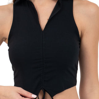 BLUSA PARA MUJER V NECK & ZIPPER WITHOUT SLEEVES FOREVER 21