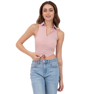 BLUSA PARA MUJER V NECK & ZIPPER WITHOUT SLEEVES FOREVER 21