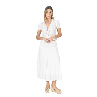 Crop top de bordado inglés con amarre