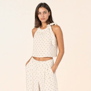 Blusa Crop con Nudo al Hombro para Mujer Forever 21 #color_blanco