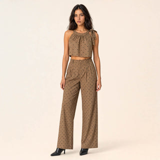 Blusa Crop con Nudo al Hombro para Mujer Forever 21 #color_café