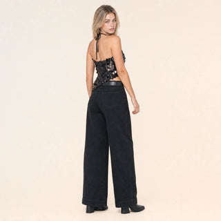 Blusa Crop con Lentejuelas para Mujer Forever 21 #color_negro