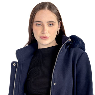 Chamarra abrigo largo con capucha y peluche