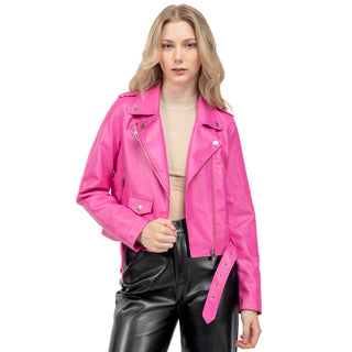 CHAMARRA BIKER PU CON CINTURÓN PARA MUJER FOREVER 21