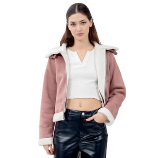 CHAMARRA PARA MUJER SUEDE AVIATOR JACKET FOREVER 21