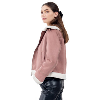 CHAMARRA PARA MUJER SUEDE AVIATOR JACKET FOREVER 21