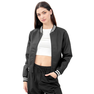 CHAMARRA PARA MUJER BOMBER JACKET PU FOREVER 21