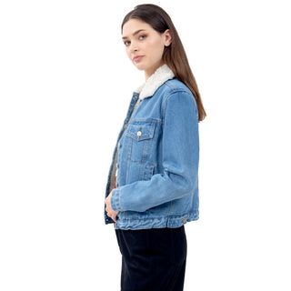 CHAMARRA PARA MUJER DENIM SHERPA JACKET FOREVER 21