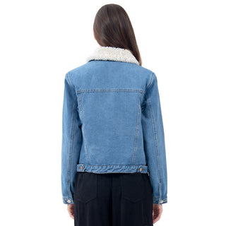 CHAMARRA PARA MUJER DENIM SHERPA JACKET FOREVER 21