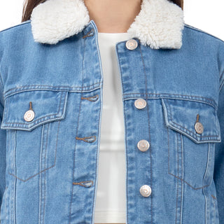 CHAMARRA PARA MUJER DENIM SHERPA JACKET FOREVER 21