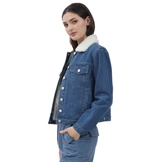 CHAMARRA PARA MUJER DENIM SHERPA JACKET FOREVER 21