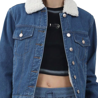 CHAMARRA PARA MUJER DENIM SHERPA JACKET FOREVER 21