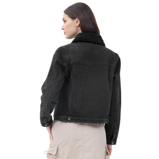 CHAMARRA PARA MUJER DENIM SHERPA JACKET FOREVER 21