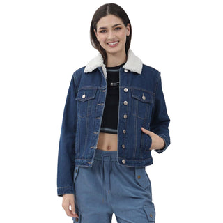 CHAMARRA PARA MUJER DENIM SHERPA JACKET FOREVER 21