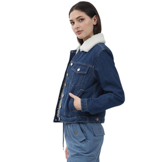 CHAMARRA PARA MUJER DENIM SHERPA JACKET FOREVER 21