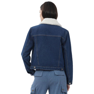 CHAMARRA PARA MUJER DENIM SHERPA JACKET FOREVER 21