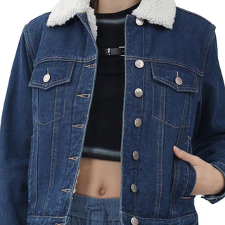 CHAMARRA PARA MUJER DENIM SHERPA JACKET FOREVER 21