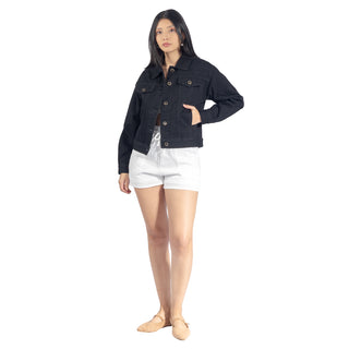 Chamarra Denim Básica con Bolsillos en el Pecho