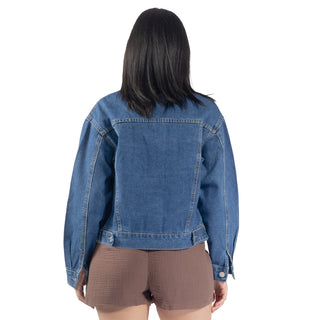 Chamarra Denim Básica con Bolsillos en el Pecho