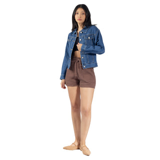 Chamarra Denim Básica con Bolsillos en el Pecho