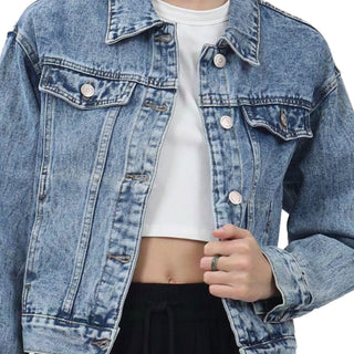 CHAMARRA PARA MUJER JACKET DENIM WITH FOIL FOREVER 21