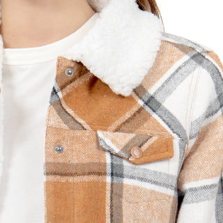 CHAMARRA PARA MUJER FLANNEL/ SHERPA JACKET FOREVER 21