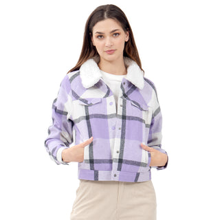 CHAMARRA PARA MUJER FLANNEL/ SHERPA JACKET FOREVER 21