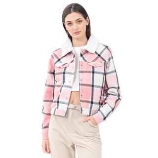 CHAMARRA PARA MUJER FLANNEL/ SHERPA JACKET FOREVER 21