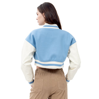 CHAMARRA PARA MUJER VARSITY CROP JACKET WOOL/PU FOREVER 21