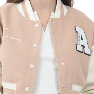 CHAMARRA PARA MUJER VARSITY CROP JACKET WOOL/PU FOREVER 21