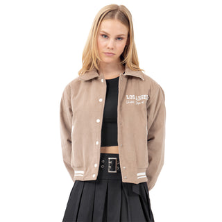 CHAMARRA PARA MUJER VARSITY CORDUROY EMBROIDERY FOREVER 21