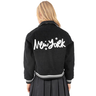 CHAMARRA PARA MUJER VARSITY CORDUROY EMBROIDERY FOREVER 21