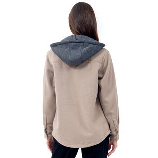 CHAMARRA PARA MUJER OVER SHIRT WITH HOODIE FOREVER 21