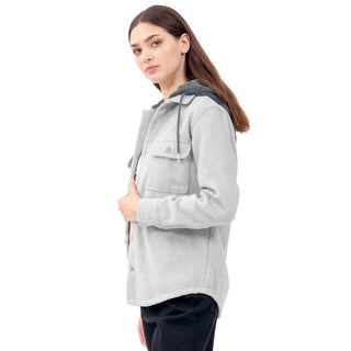 CHAMARRA PARA MUJER OVER SHIRT WITH HOODIE FOREVER 21