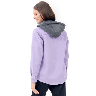 CHAMARRA PARA MUJER OVER SHIRT WITH HOODIE FOREVER 21