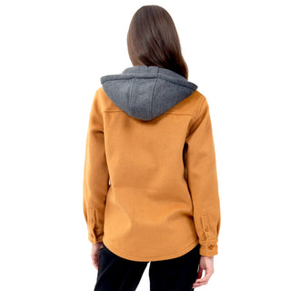 CHAMARRA PARA MUJER OVER SHIRT WITH HOODIE FOREVER 21