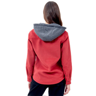 CHAMARRA PARA MUJER OVER SHIRT WITH HOODIE FOREVER 21