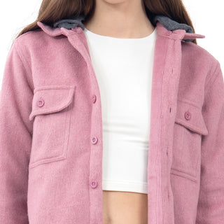 CHAMARRA PARA MUJER OVER SHIRT WITH HOODIE FOREVER 21