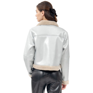 CHAMARRA PARA MUJER SILVER JACKET WITH SHERPA FOREVER 21