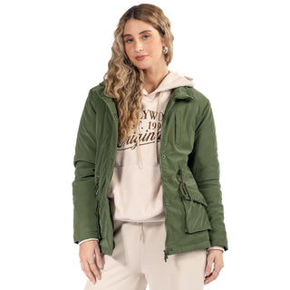 CHAMARRA PARA MUJER LONG JACKET WITH HOODIE