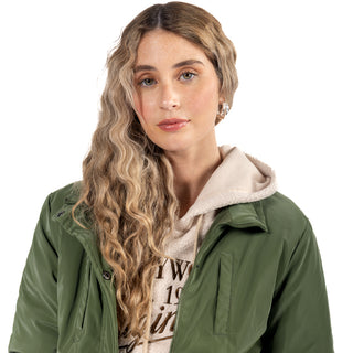 CHAMARRA PARA MUJER LONG JACKET WITH HOODIE