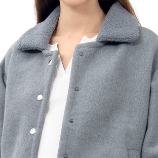 CHAMARRA PARA MUJER SUEDE SHERPA WITH BUTTONS FOREVER 21