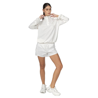 Chamarra Oversize de Nylon con Cuello Alto
