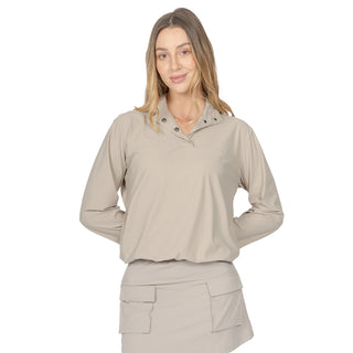 Chamarra Oversize de Nylon con Cuello Alto