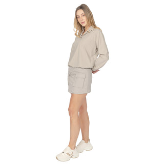 Chamarra Oversize de Nylon con Cuello Alto