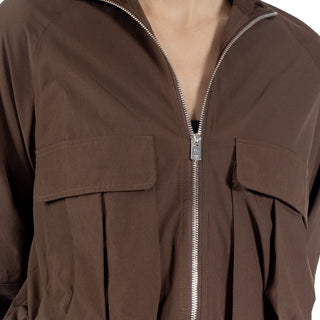 Chamarra Crop  Rompevientos Con Bolsas Cargo Al Frente